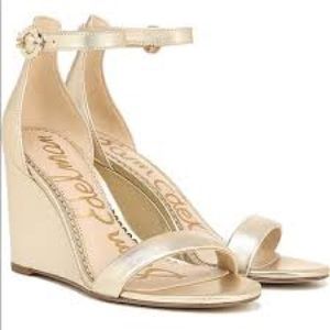 Sam Edelman NEESA size 8.5 gold wedge sandals